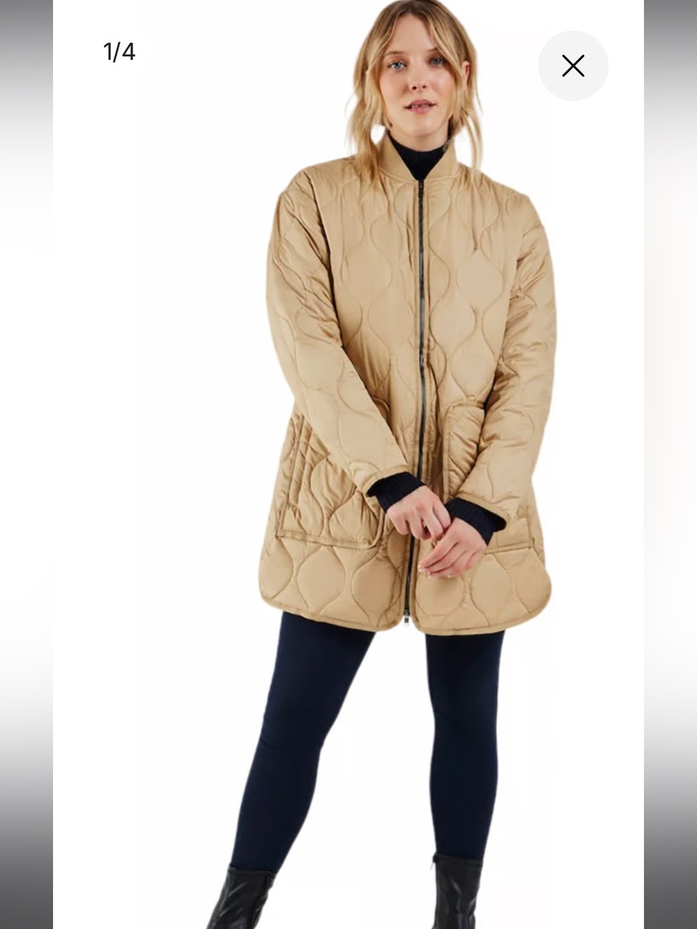 Quilted Jacket - Fig “Floro” size medium